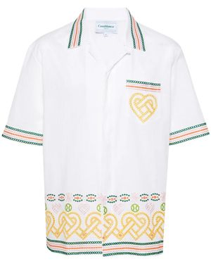 CASABLANCA Gradient Heat Broderie-Anglaise Shirt - White