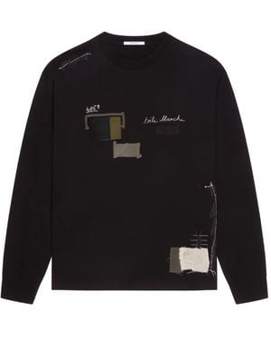 Givenchy パッチワーク ロングtシャツ - ブラック