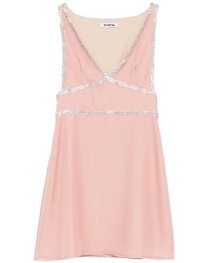 Vivetta V-Neck Mini Dress - Pink