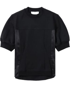 3.1 Phillip Lim Panelled Short-Sleeve Top - Black