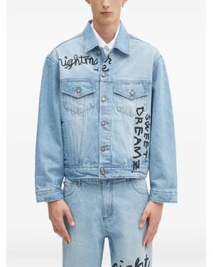 Sky High Farm Buttoned Print Denim Jacket - Blue