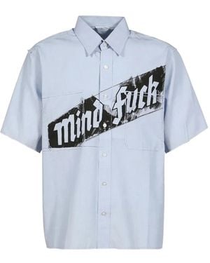 PROTOTYPES X Andrey Molodkin Slogan-Print Short-Sleeved Shirt - Blue