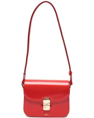 A.P.C. Small Grace Leather Cross Body Bag - Red