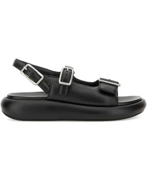 Ash Buckle-Detail Platform Sandals - Black