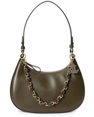 Ralph Lauren Medium Marcy Leather Shoulder Bag - Gray