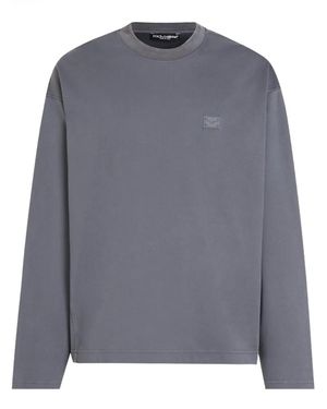 Dolce & Gabbana Cotton Jersey Sweatshirt - Grey