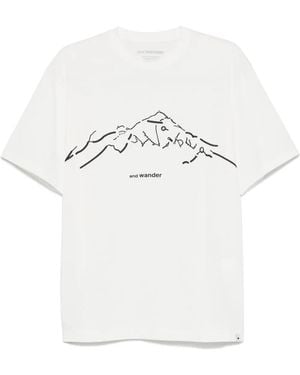and wander T-Shirt mit abstraktem Print - Weiß