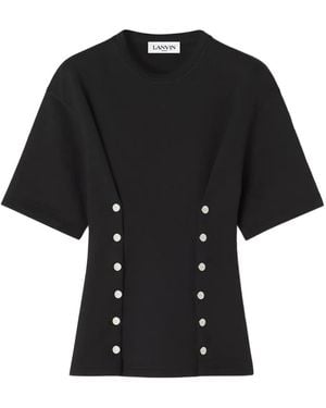 Lanvin Button-Detail Fitted Top - Black