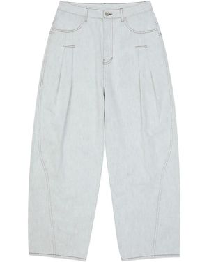 Adererror Box-Pleat Detail Jeans - White
