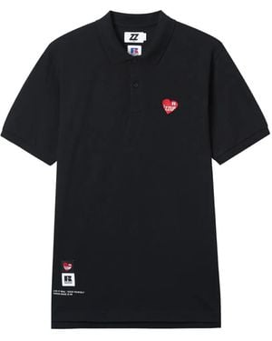 Izzue Appliqué Polo Shirt - Black