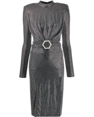 Philipp Plein Crystal Long Dress - Gray