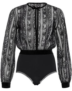 Eres Body Voltige con panel de encaje - Negro