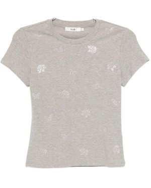 B+ AB Crystal-Embellished T-Shirt - Grey