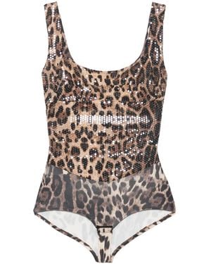 Atu Body Couture Body con motivo de leopardo - Blanco