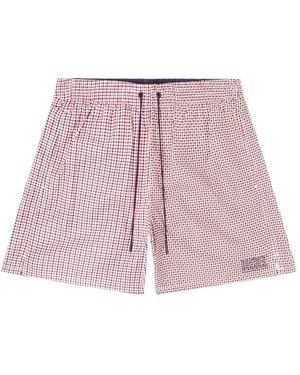 DIESEL Check-Pattern Swim Shorts - Pink