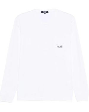 Comme des Garçons T-Shirt A Maniche Lunghe Con Logo - Bianco
