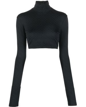Ambush Funnel-Neck Long-Sleeve Top - Black