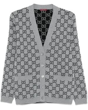 Gucci Cardigan mit GG - Grau