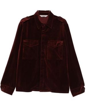Aspesi Chest-Pockets Velvet Jacket - Purple