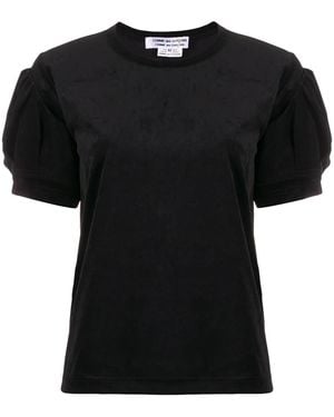 Comme des Garçons Textured Puff Sleeve T-Shirt - Black