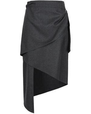 JNBY Asymmetric Belted Midi Skirt - Black