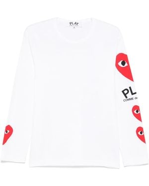 COMME DES GARÇONS PLAY Heart-Print T-Shirt - White