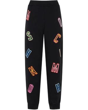 Moschino Embroidered Logo-Patch Track Pants - Black