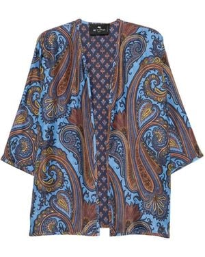 Etro Paisley-Print Kimono - Blue