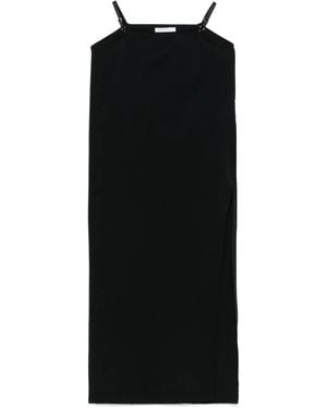 Patrizia Pepe Jersey Midi Skirt - Black