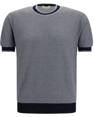 Piacenza Cashmere Cotton Short-Sleeve Jumper - Grey
