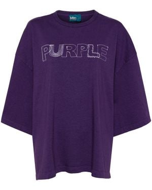 Kolor Embroidered Cotton T-Shirt - Purple