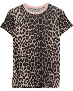 Baserange T-Shirt Mit Leoparden-Print - Schwarz