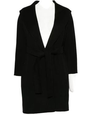 Max Mara Double-Faced Wool Robe Coat - Black