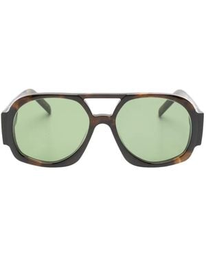 Lesca Oversized-Frame Sunglasses - Green