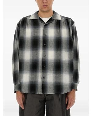 A.I.E. Plaid-Check Cotton Shirt - Black