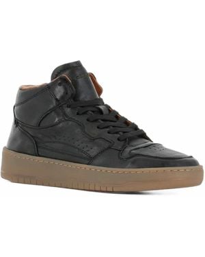 LEMARGO Perforated Panelled Trainers - Black