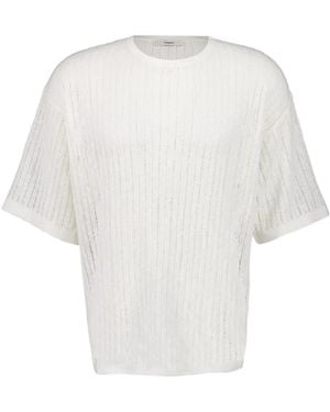 Commas Pointelle Knit T-Shirt - White