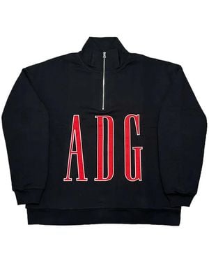 DENIM TEARS Adg Inc. Quarter-Zip Sweatshirt - Black