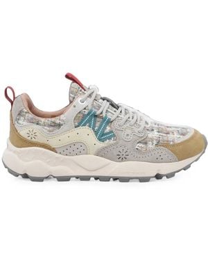 Flower Mountain Yamano 3 Bouclé-Panelled Suede Trainers - White