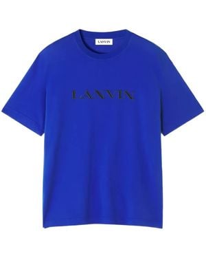 Lanvin Logo-Embroidered T-Shirt - Blue