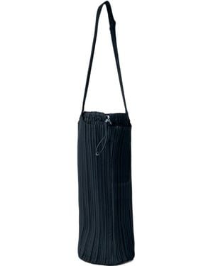 Pleats Please Issey Miyake Medium Swan Pleated Cylinder Shoulder Bag - Blue