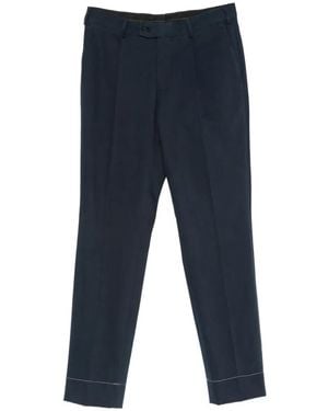 Brioni Straight Plooibroek - Blauw