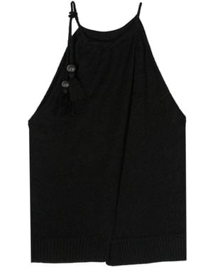 Max Mara Moriana Strickoberteil Aus Leinen - Schwarz