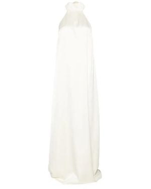 The Archivia Riviera Feather-Trim Maxi Dress - White