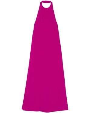 Amsale Italian Stretch Crepe Halter Dress - Pink
