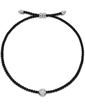 Monica Vinader Solitaire Diamond Cord Bracelet - White