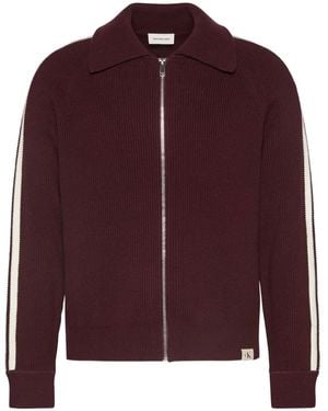 Calvin Klein Zipped Striped Cardigan - Purple