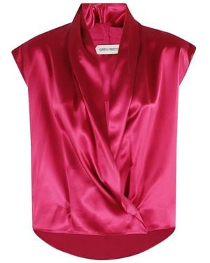 Alberta Ferretti サテン トップ - ピンク