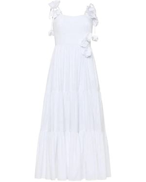 Cinq À Sept Kael Floral-Appliqué Tiered Dress - White