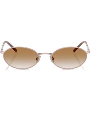 Brunello Cucinelli Sonnenbrille Mit Ovalem Titangestell - Natur